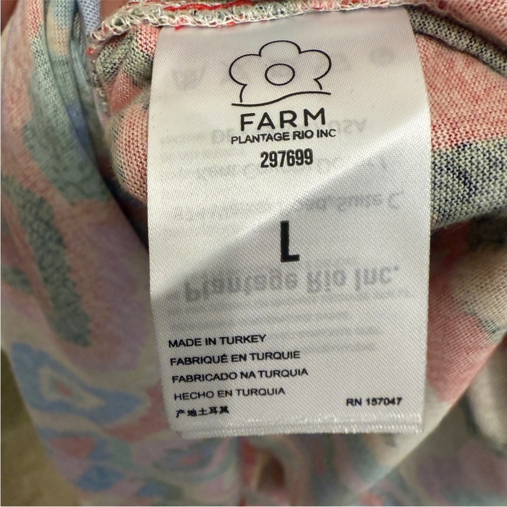 🪘 FARM Rio Multicolor Geometric Patches Tribal twist rope belted Dress Large - Picture 13 of 14